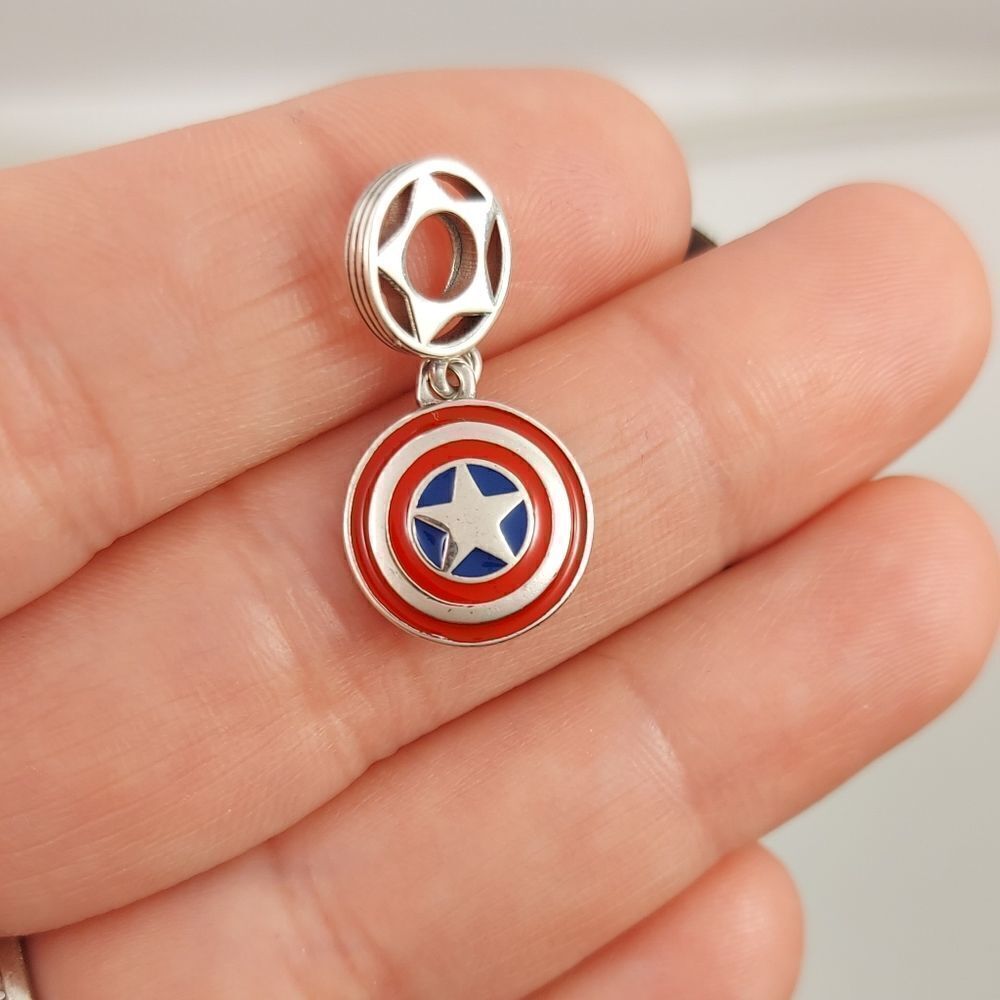 925 Silver Captain America Shield Marvel The Avengers Charm